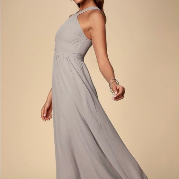 Lulu’s BRIDESMAID GOWN - Light gray - Picture 3 of 5